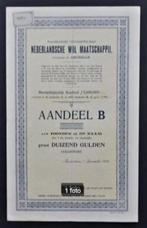 Nederlandsche Wol Maatschappij - 1924, Postzegels en Munten, Aandelen en Waardepapieren, 1920 tot 1950, Aandeel, Verzenden