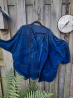 Handgemaakt ,handbedrukt Paapje jasje ,babyrib, Blauw, Paapje, Ophalen of Verzenden, Jasje of Colbert