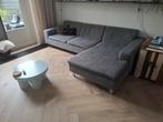 Nette bank grijs gemêleerde stof, Huis en Inrichting, Banken | Complete zithoeken, Ophalen, Gebruikt, Stof