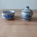 delft blauw suikerpotje en bakje, Ophalen of Verzenden