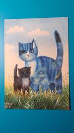 Kat Poes Renate Koblinger  - blauwe poes en kitten, Verzamelen, Ansichtkaarten | Dieren, Ophalen of Verzenden, 1980 tot heden