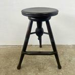 Antieke atelier- of architectenkruk hout verstelbare zitting, Ophalen, Gebruikt, Onbekend, Onbekend
