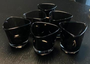 Waxine lichtjes zwart glas beschikbaar voor biedingen