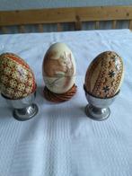 Drie beschilderde eieren, Ophalen of Verzenden, Zo goed als nieuw