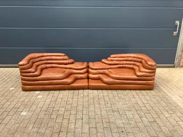 2x De Sede Terrazza Ds-1025 (rechts & links element) Cognac beschikbaar voor biedingen