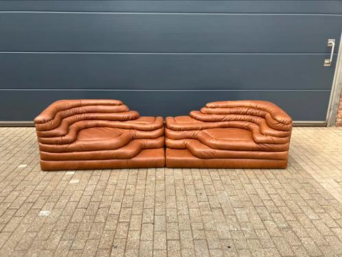 2x De Sede Terrazza Ds-1025 (rechts & links element) Cognac, Huis en Inrichting, Fauteuils, Nieuw, Leer, Ophalen of Verzenden