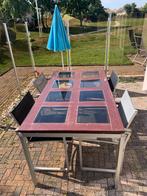Tuinset met 4 stoelen, Ophalen, Gebruikt, Aluminium