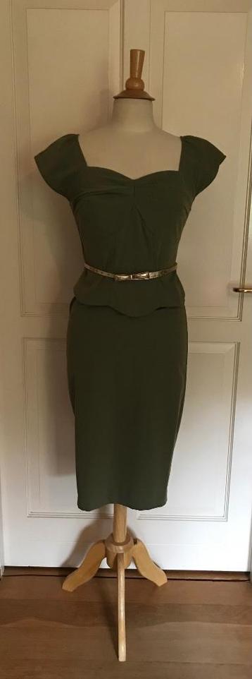 TOPVINTAGE TOP VINTAGE RETRO STOP STARING  GROENE JURK  M beschikbaar voor biedingen