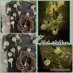 Sfeervolle lichtslinger met gehaakte lampionnetjes lampjes, Ophalen, Zo goed als nieuw, Stof, Minder dan 50 cm