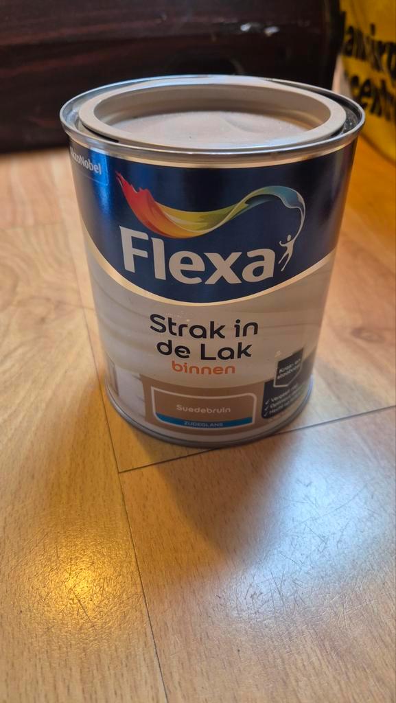 Flexa Zijdeglans Suedebruin, Doe-het-zelf en Verbouw, Verf, Beits en Lak, Nieuw, Lak, Minder dan 5 liter, Beige, Ophalen of Verzenden