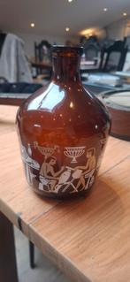 Amberkleurig Leerdam Herdenkingsflesje, Gebruikt, Overige kleuren, Ophalen of Verzenden, Glas