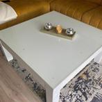 Salon Tafel wit glans op glas, 50 tot 100 cm, Minder dan 50 cm, Gebruikt, Ophalen of Verzenden