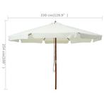 Parasol met houten paal 330 cm zandwit gratis bezorgd, Tuin en Terras, Nieuw, Ophalen of Verzenden, Stokparasol, 3 tot 4 meter