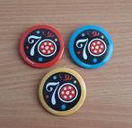 3x Button van De Efteling 70 Jaar, Geel, Rood, Blauw, Ophalen of Verzenden, Zo goed als nieuw, Button of Speldje