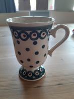 Servies pauwenoog mok op voet groen, Huis en Inrichting, Keuken | Servies, Ophalen of Verzenden, Zo goed als nieuw, Overige stijlen