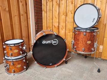 Drumtec Pro ketelset in zeldzame Bubinga finish + VST beschikbaar voor biedingen