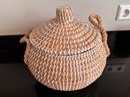 Grote ronde mand met deksel, Huis en Inrichting, Ophalen of Verzenden, Zo goed als nieuw, Rond, Riet