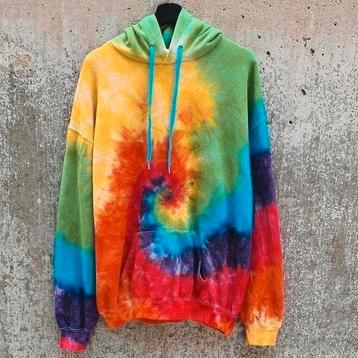 Regenboog spiral tie dye hippie unisex hoodie maat XXL beschikbaar voor biedingen