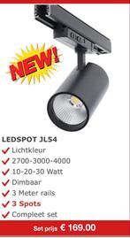 winkelverlichting 3 ledspots 3mt rails set 169.00, 30 tot 60 watt, Led-lamp, Nieuw, E27 (groot)