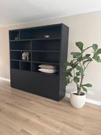 Goossens vakkenkast zwart houtlook, Huis en Inrichting, Kasten | Boekenkasten, Ophalen, 200 cm of meer, 200 cm of meer, 25 tot 50 cm