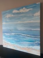 Abstract Schilderij Zee en Strand 100x100cm, Ophalen