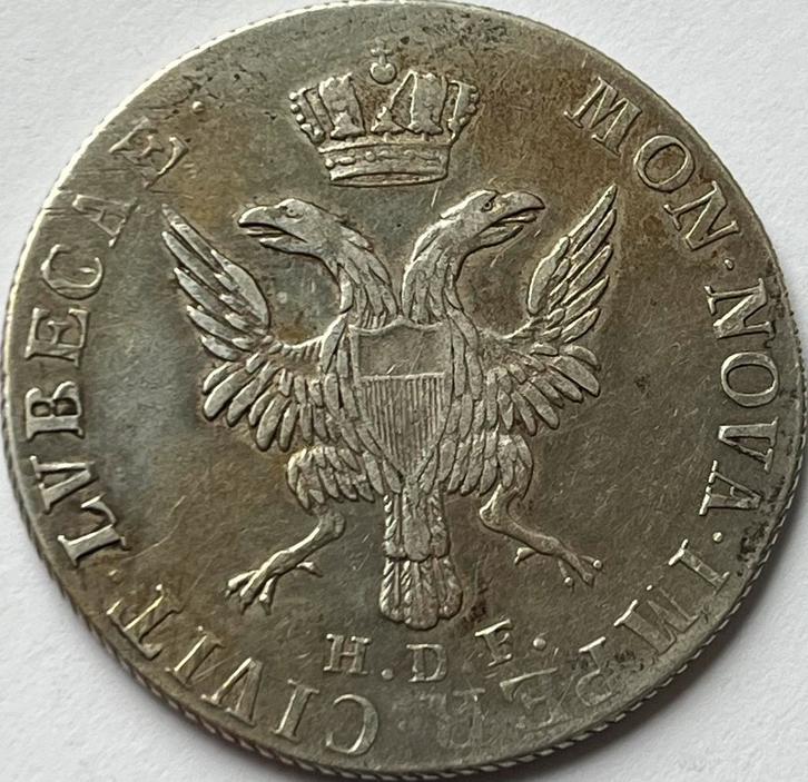 Lübeck schaarse 32 shilling 1797, Postzegels en Munten, Munten | Europa | Niet-Euromunten, Losse munt, Overige landen, Zilver