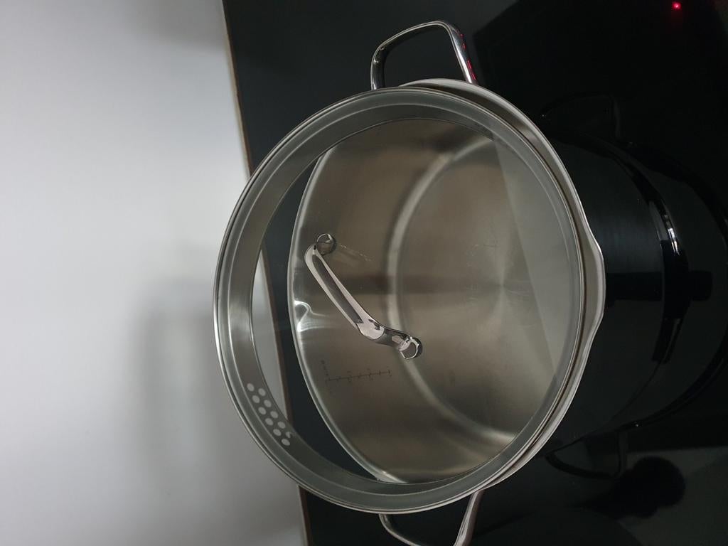 2 x pannenset/koekenpan, Huis en Inrichting, Ophalen of Verzenden, Zo goed als nieuw, Rvs, Koekenpan of Braadpan