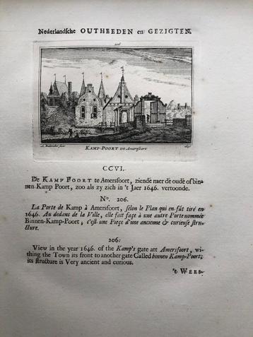 206 / Amersfoort de Kamppoort Kopergravure 1732 beschikbaar voor biedingen