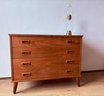 Mid Century Deens design laden kast, Ophalen, Gebruikt, Teakhout, 50 tot 100 cm