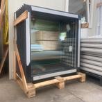 Kunststof raamkozijn met glas antraciet 1000x1000mm, Gevelraam of Ruit, 80 tot 120 cm, 80 tot 120 cm, Nieuw