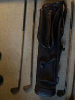 Antieke leren golftas met 4 clubs, Sport en Fitness, Golf, Ophalen of Verzenden, Set, Overige merken