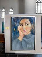 Uniek olieverf schilderij in baklijst, Ophalen of Verzenden
