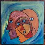 " Vergaderen "       Ger Hermans.Art., Antiek en Kunst, Kunst | Schilderijen | Abstract, Ophalen of Verzenden