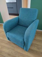 Fauteuil turquoise, Huis en Inrichting, Fauteuils, Ophalen, Hout, 75 tot 100 cm, Zo goed als nieuw