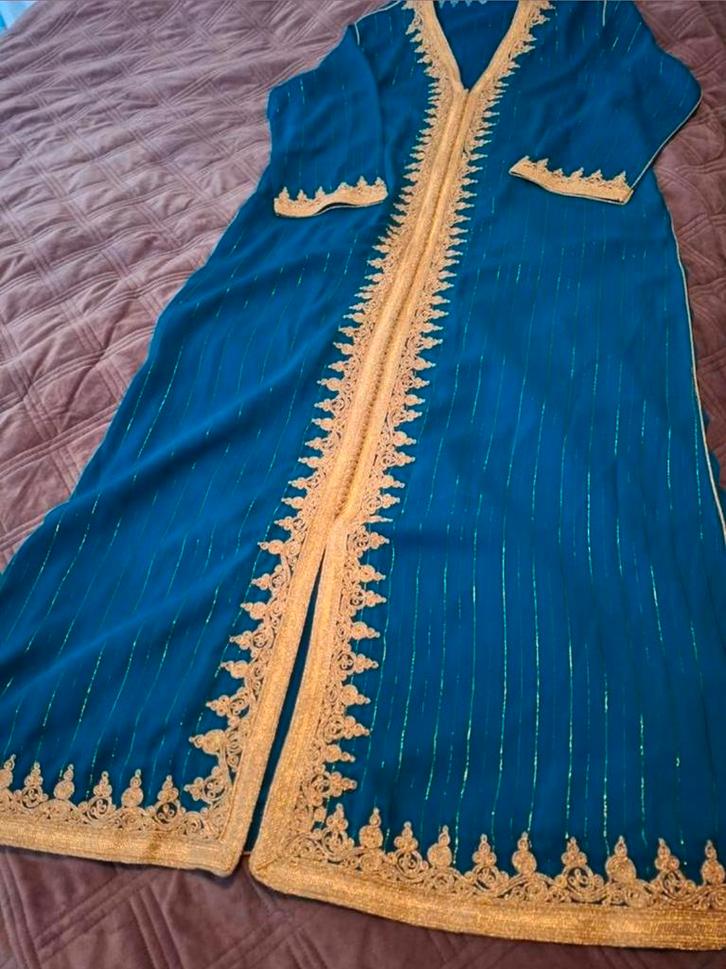 Prachtige Marokkaanse Kaftan, Kleding | Dames, Jurken, Nieuw, Maat 46/48 (XL) of groter, Blauw, Onder de knie, Ophalen of Verzenden