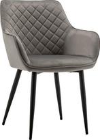 Eetkamerstoel met armleuning Mona-Set van 6, Huis en Inrichting, Stoelen, Ophalen, Nieuw, Metaal, Grijs
