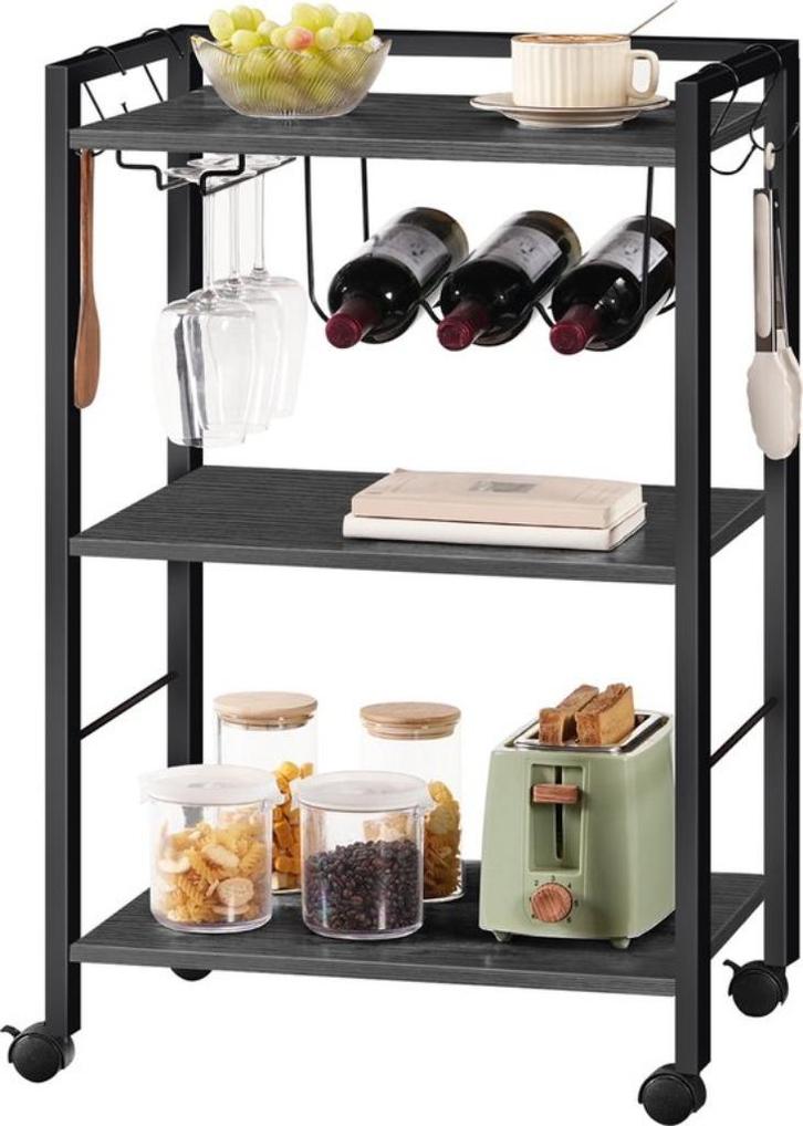 Keukentrolley – Keukenkast-Zwart - 52x40x84 cm, Huis en Inrichting, Keuken | Keukenelementen, Nieuw, Minder dan 100 cm, 50 tot 100 cm