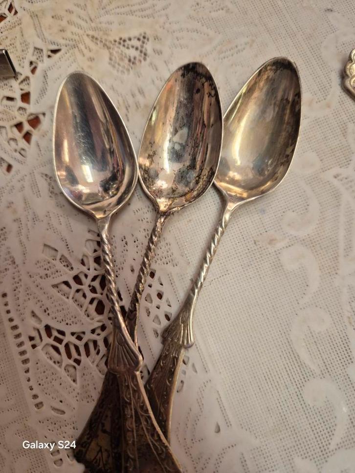 Antieke zilveren lepels (set van 3), Antiek en Kunst, Antiek | Bestek, Ophalen of Verzenden