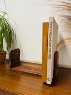 Mooi vintage houtsnijwerk boekensteunen boeken rek India, Ophalen of Verzenden