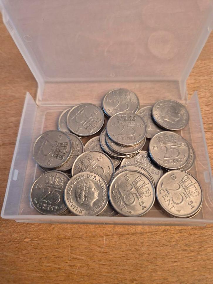 29 Kwartjes Juliana 1950-1980, Postzegels en Munten, Munten | Nederland, Losse munt, 25 cent, Koningin Juliana, Verzenden