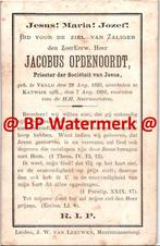 Oud -  Opdenoordt Jac 1820 Venlo 1891 Katwijk a;R priester, Bidprentje, Ophalen of Verzenden