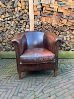 Prachtige clubfauteuil van schapenleer, Huis en Inrichting, Fauteuils, Ophalen of Verzenden, 75 tot 100 cm
