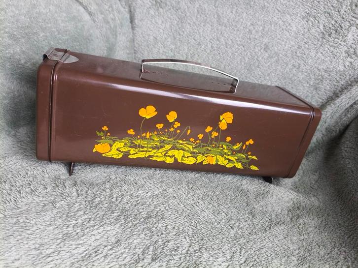 Vintage Brabantia ontbijtkoek trommel met Bloemen, Huis en Inrichting, Keuken | Keukenbenodigdheden, Gebruikt, Ophalen of Verzenden