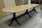 Grote eiken eettafel vergadertafel ovaal kloostertafel 370cm, Huis en Inrichting, Tafels | Eettafels, Ophalen, Gebruikt, Eikenhout