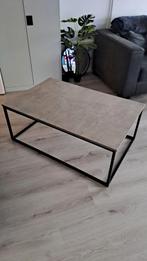 Salontafel Marmerlook met Stalen Onderpoten, 100 tot 150 cm, Overige materialen, Zo goed als nieuw, Modern