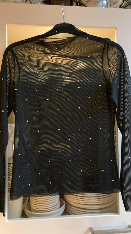 NIEUW zwart transparante ZARA top met STRASS mt S, Kleding | Dames, T-shirts, Maat 36 (S), Zwart, Lange mouw, Ophalen of Verzenden