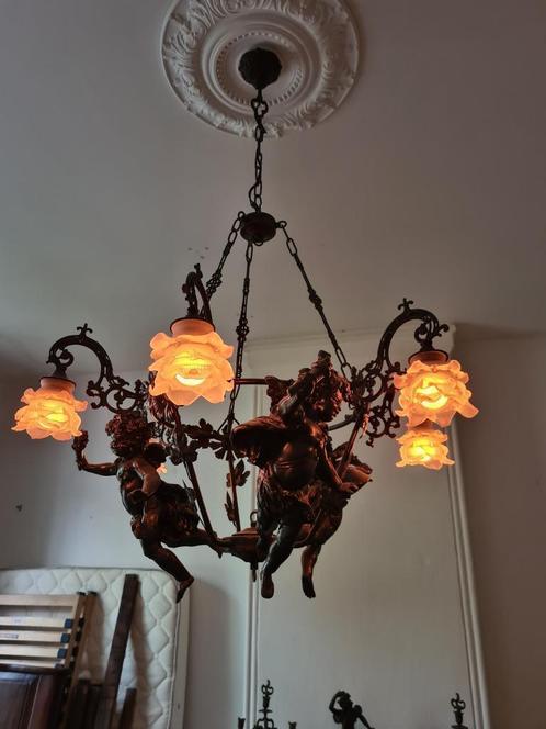 Klassieke kroonluchter, Huis en Inrichting, Lampen | Kroonluchters, Glas, Metaal, Ophalen