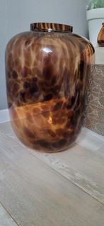 Grote bruine vaas met vlekken, Ophalen, Gebruikt, Overige kleuren, Glas