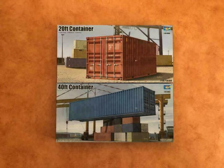 Trumpeter 20ft & 40ft Container set 1/35  01029  01030, Hobby en Vrije tijd, Modelbouw | Figuren en Diorama's, Nieuw, 1:35 tot 1:50