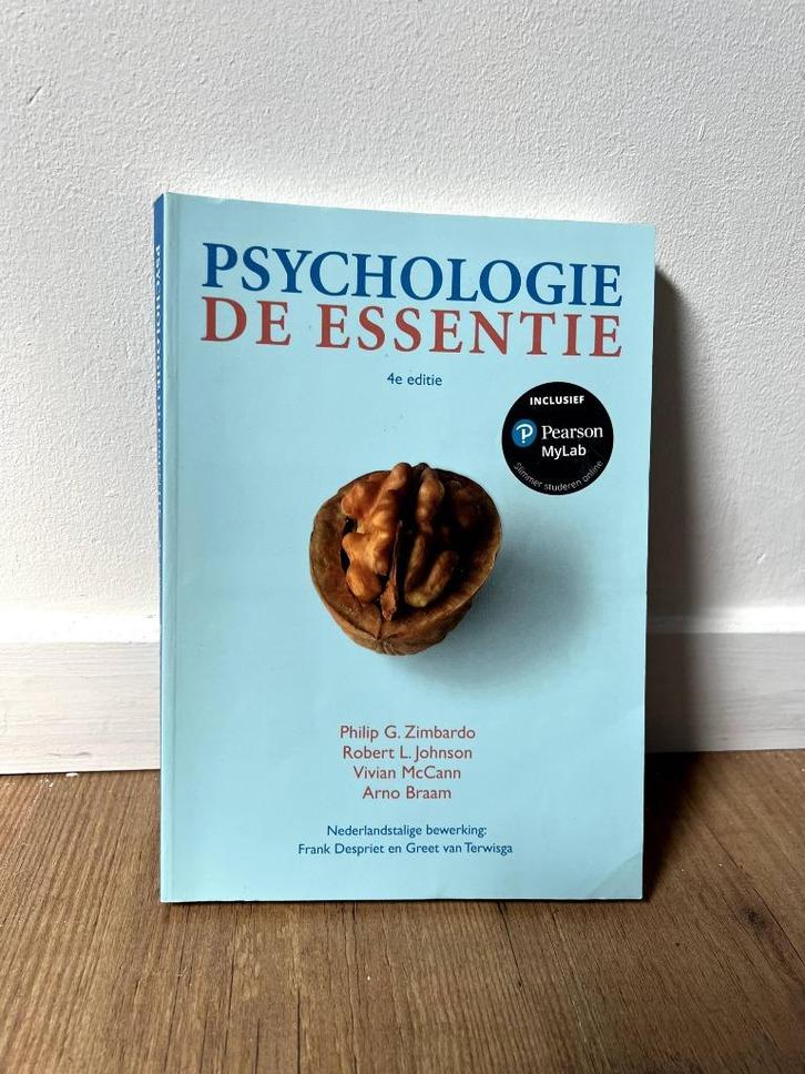Psychologie – De essentie | 4e editie, Boeken, Studieboeken en Cursussen, Zo goed als nieuw, HBO, Alpha, Ophalen of Verzenden